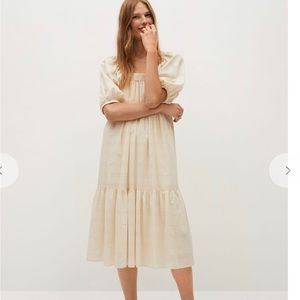 Mango Puff Sleeve Cotton Dress
